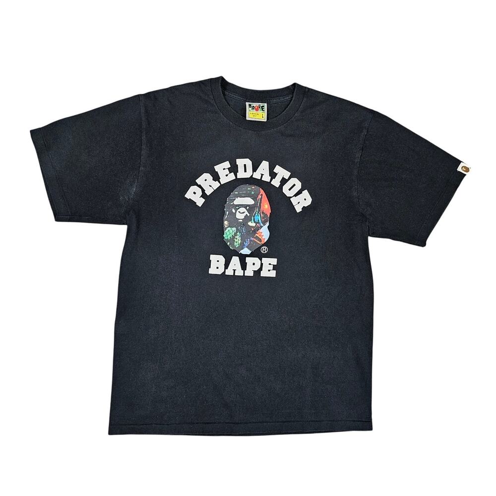 BAPE × PREDATOR 2018 COLLAB COLLEGE TEE – MEN’S SIZE LARGE – 100% COTTON – CLEAN